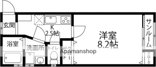 ボヌール メゾン【201号室】の間取り