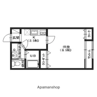 ボヌール メゾン【203号室】の間取り