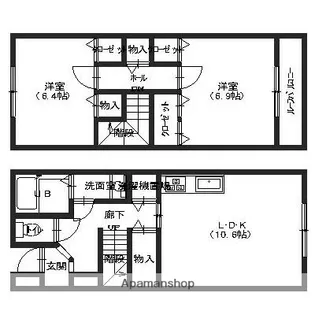 グランティ金沢【8号室】の間取り