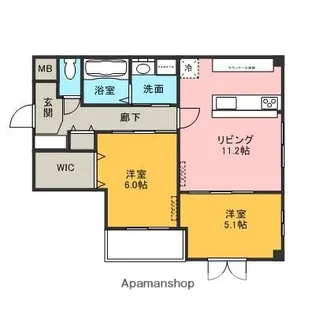 プレステージ木曳野【201号室】の間取り