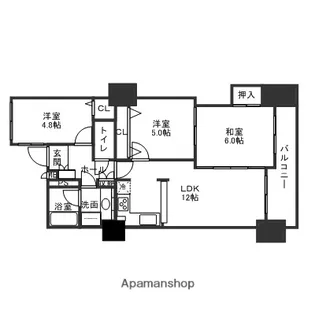 プレミアム金沢駅西【702号室】の間取り