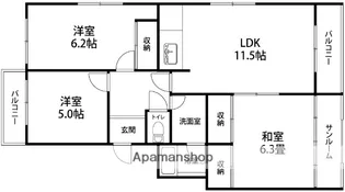 プリマビューネ【B006号室】の間取り