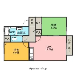 シャルマン高千穂【202号室】の間取り