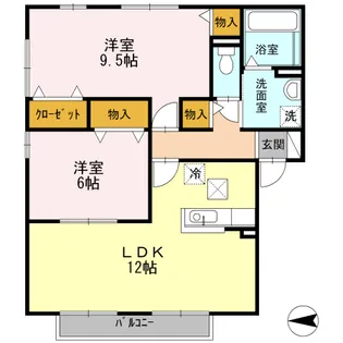 セジュール みどり【1階】の間取り