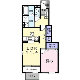 サンセール能瀬Ⅰ【1階】の間取り