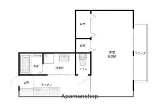レジュウィールA棟【A206号室】の間取り