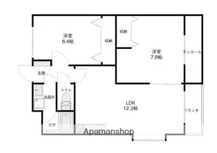 リヴィエール若宮【302号室】の間取り