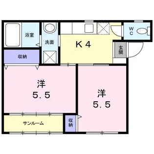 ウユンサー【2階】の間取り