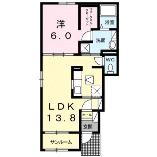 ラグーンサイド 桜【1階】の間取り