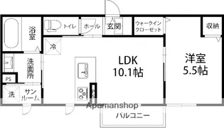 VIA SOLE(ヴィアソーレ)【102号室】の間取り