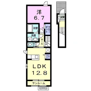 エクラⅩⅥ【2階】の間取り
