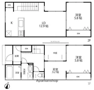 グランメール・ジュレ(A・B号室)【A号室】の間取り