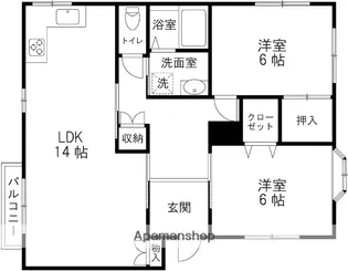 本郷タウン112(Ⅰ棟・Ⅱ棟・Ⅲ棟)【3-4号室】の間取り