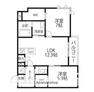 LA CLARTE【301号室】の間取り