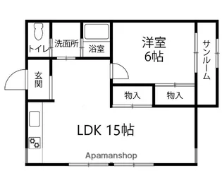 サンクリーン入江Ⅱ【205号室】の間取り