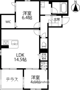 ベルソー デ サイネン【102号室】の間取り