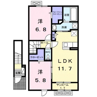 ヴィラ・ローザ【2階】の間取り