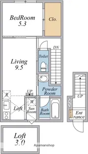 1LDKの間取り画像