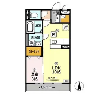 リビングタウン戸水【1階】の間取り