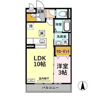 リビングタウン戸水【1階】の間取り