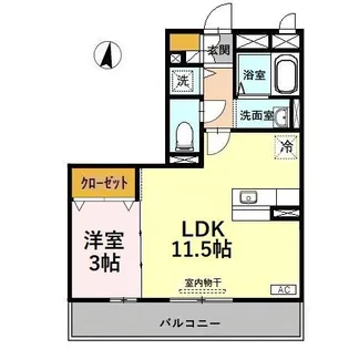 リビングタウン戸水【3階】の間取り