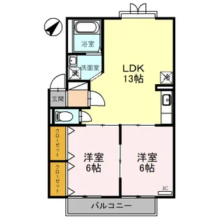 モンターニュリーブル B棟【2階】の間取り