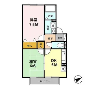 ラフィネ北間【1階】の間取り