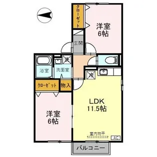 ヴィアーレ・ドゥーエ【2階】の間取り