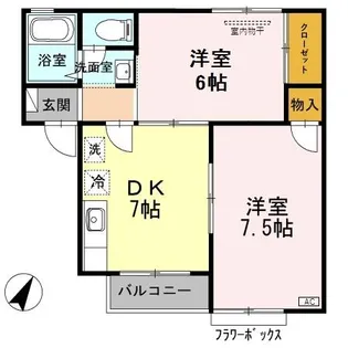 セジュールすみれ館 B【2階】の間取り