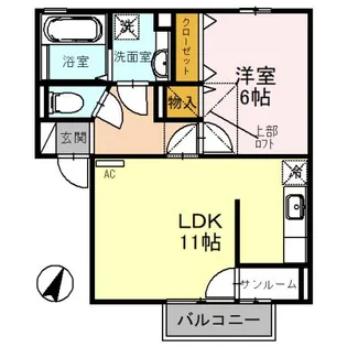 Dーオアゾ【2階】の間取り