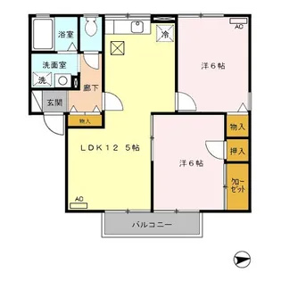 ハイカムール・エスペランス B【1階】の間取り