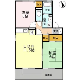 セジュールエスポワール Ⅱ【1階】の間取り