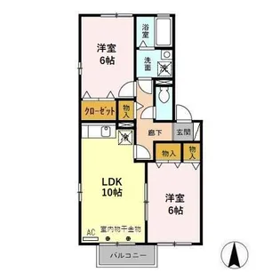 ウェール ルピナ B【2階】の間取り
