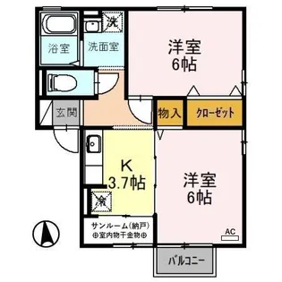 パーク・ビレッジ【205号室】の間取り