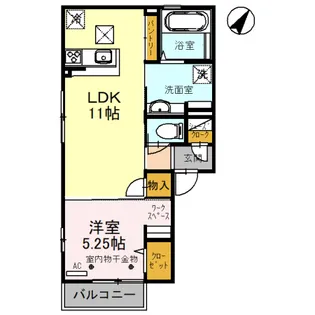 プレジー【1階】の間取り