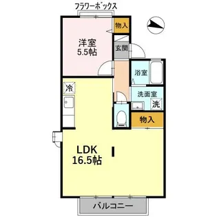 ヴィラフローラIII【1階】の間取り