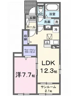 ラフィネ Ⅴ【1階】の間取り