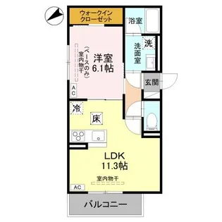 リヴェール内灘【1階】の間取り