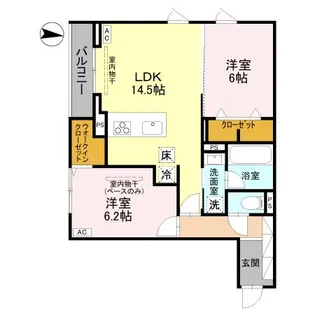 アルカサル【102号室】の間取り