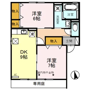 アルカディア宮江 A【1階】の間取り