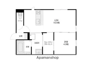 キャトルセゾン【101号室】の間取り