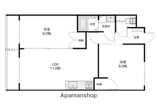 リバティーパレス【203号室】の間取り