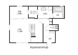ソシアNEXT【101号室】の間取り