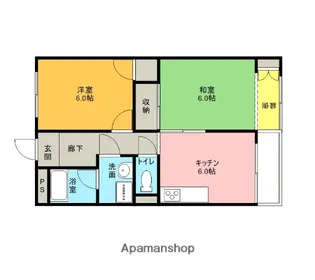 パリエ55【208号室】の間取り