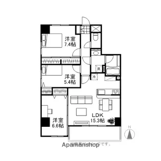 四季の街 ドゥ・モンターニュ泉【701号室】の間取り