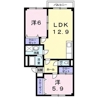 アパルトマンU【2階】の間取り