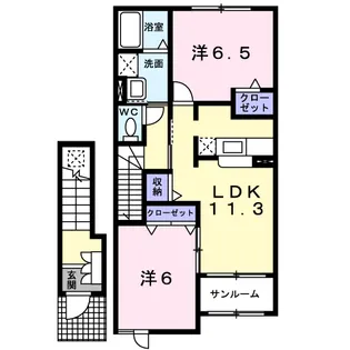 シンパティコS【2階】の間取り