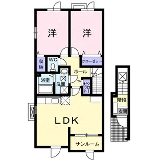 ソレイユⅠ【2階】の間取り