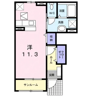 エレガンスフローラーリア【1階】の間取り