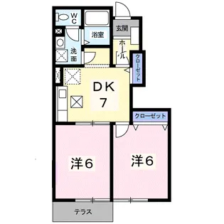 ロザージュ【1階】の間取り